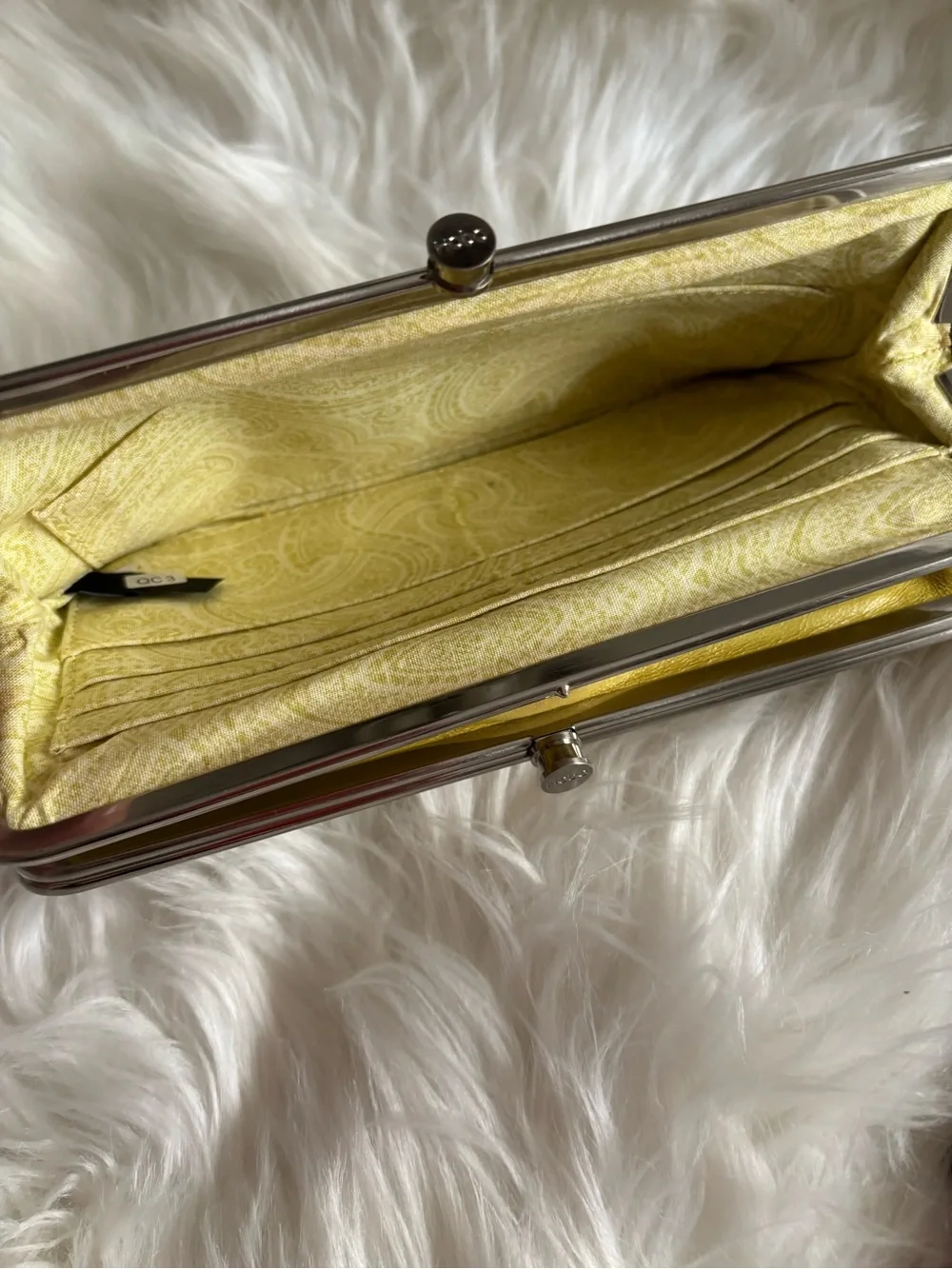 Hobo Yellow Leather Frame Clutch Bag